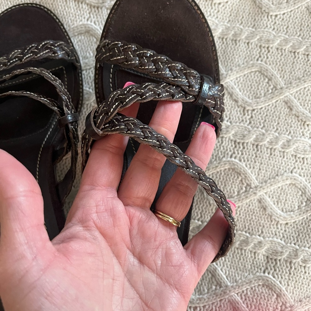 Lauren Ralph Lauren Brown Leather Sandal Heel Women’s size 9 - Picture 10 of 15